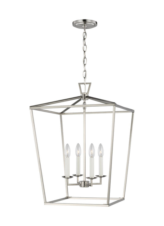 Dianna Four Light Lantern in Brushed Nickel