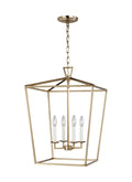 Dianna Four Light Lantern in Satin Brass