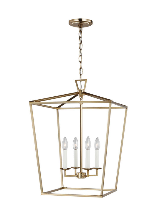 Dianna Four Light Lantern in Satin Brass