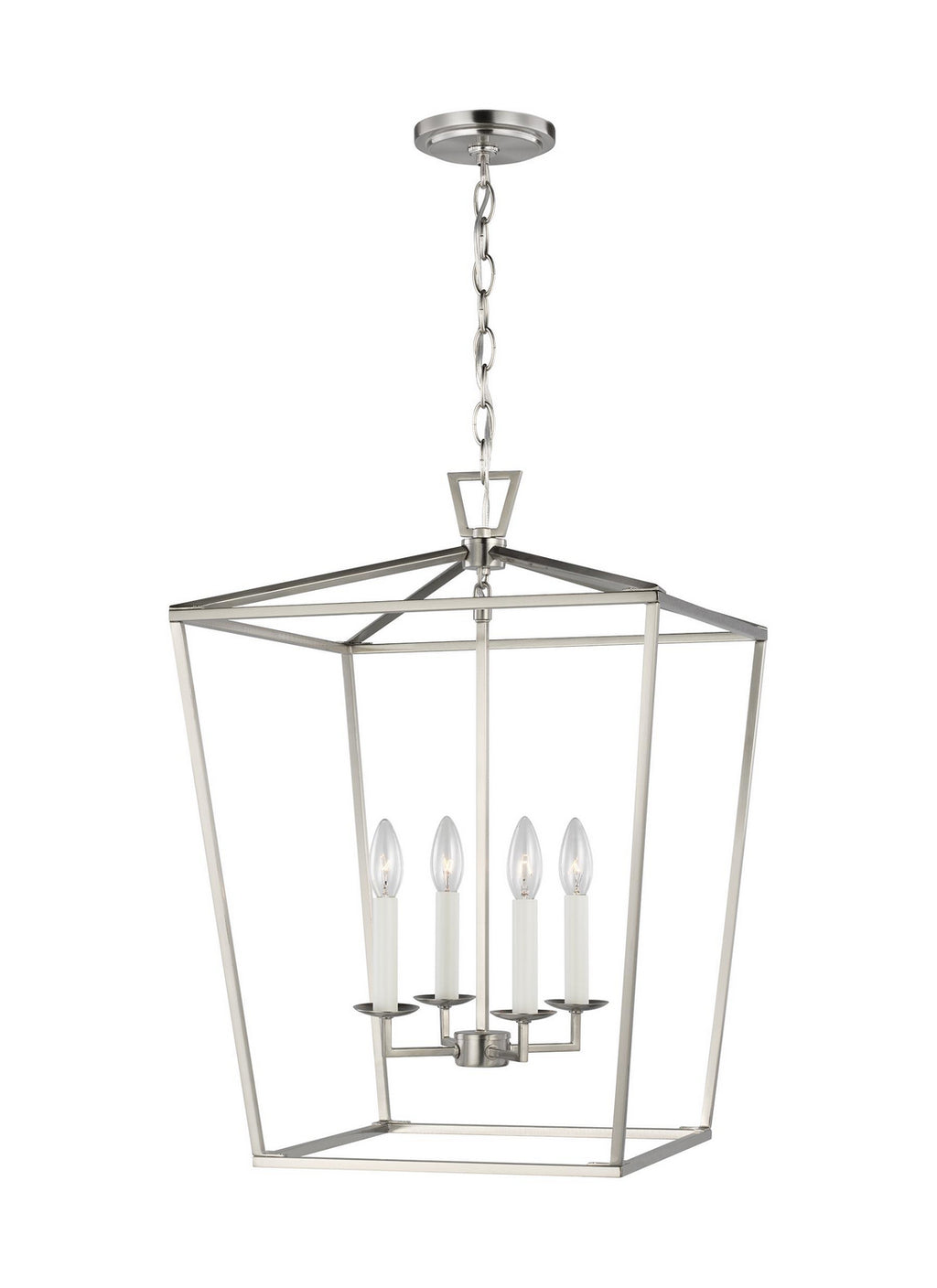 Dianna Four Light Lantern in Brushed Nickel