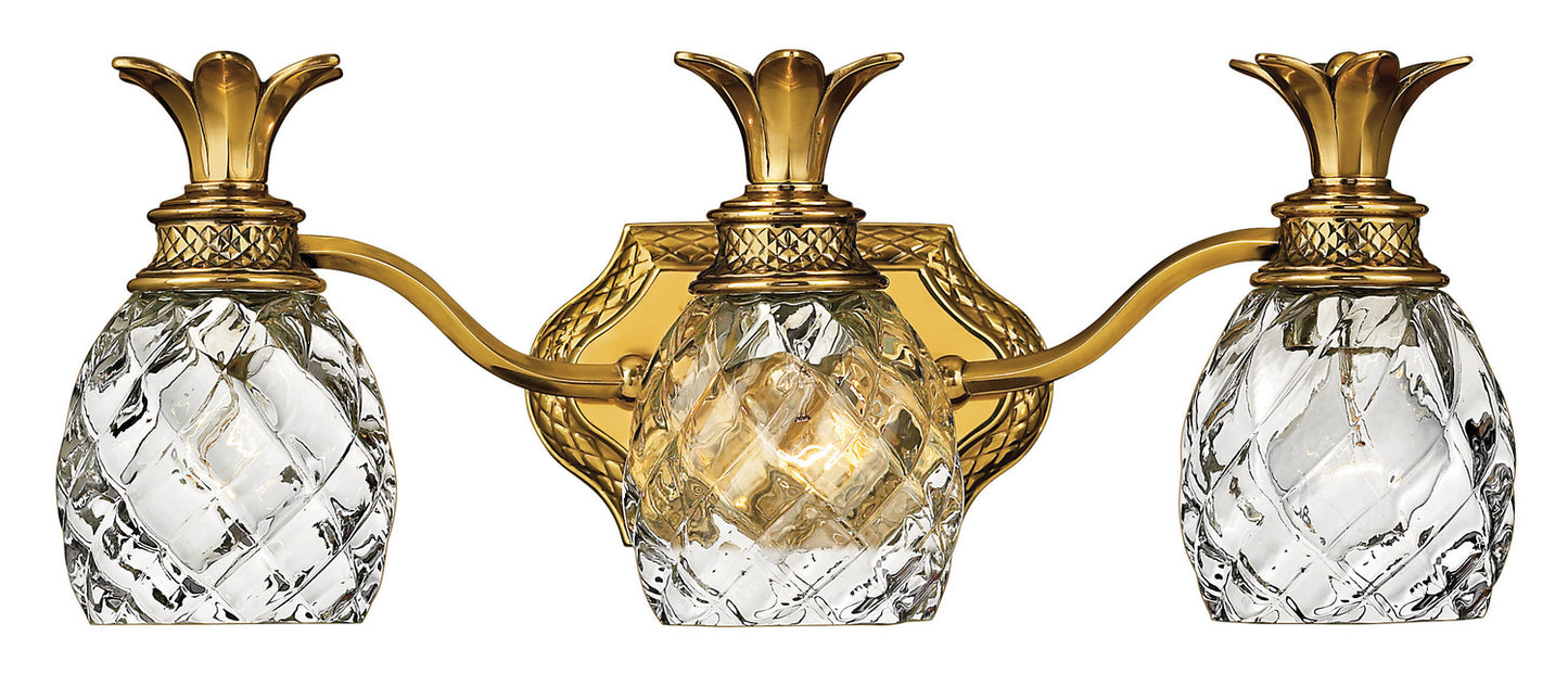 Plantation LED Vanity in Burnished Brass