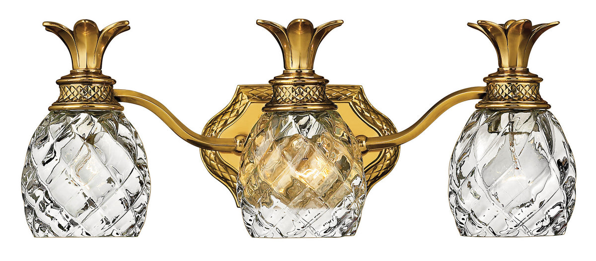 Plantation LED Vanity in Burnished Brass