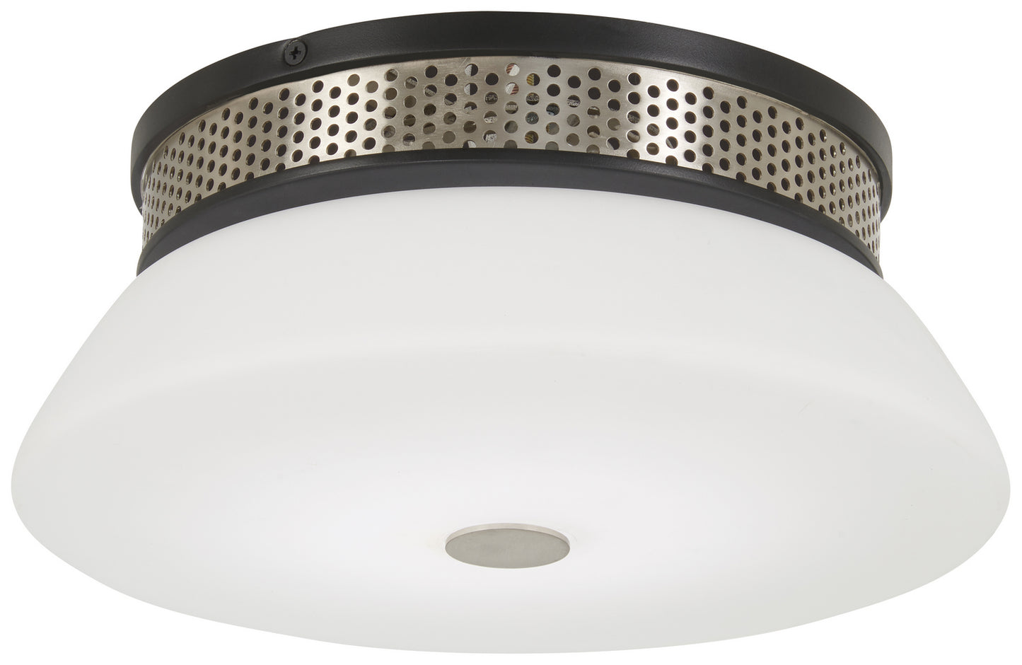 Tauten LED Flush Mount in Brushed Nickel and Coal Highlights