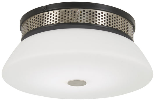 Tauten LED Flush Mount in Brushed Nickel and Coal Highlights