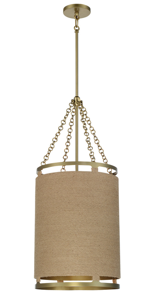 Windward Passage Four Light Pendant in Soft Brass