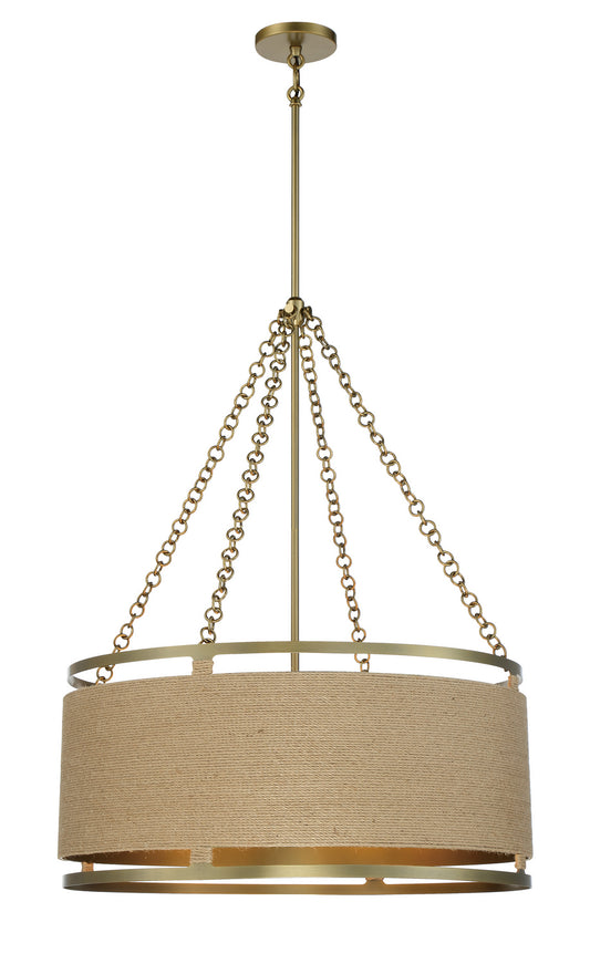 Windward Passage Six Light Pendant in Soft Brass