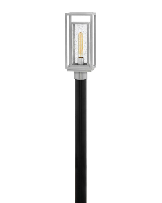 Republic LED Post Top or Pier Mount Lantern in Satin Nickel