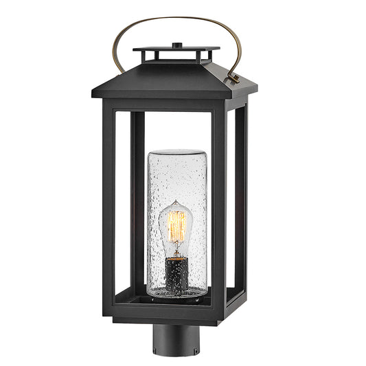 Atwater LED Post Top or Pier Mount Lantern in Black