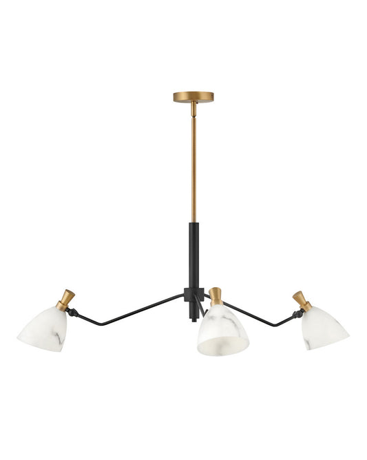 Sinclair LED Chandelier in Heritage Brass