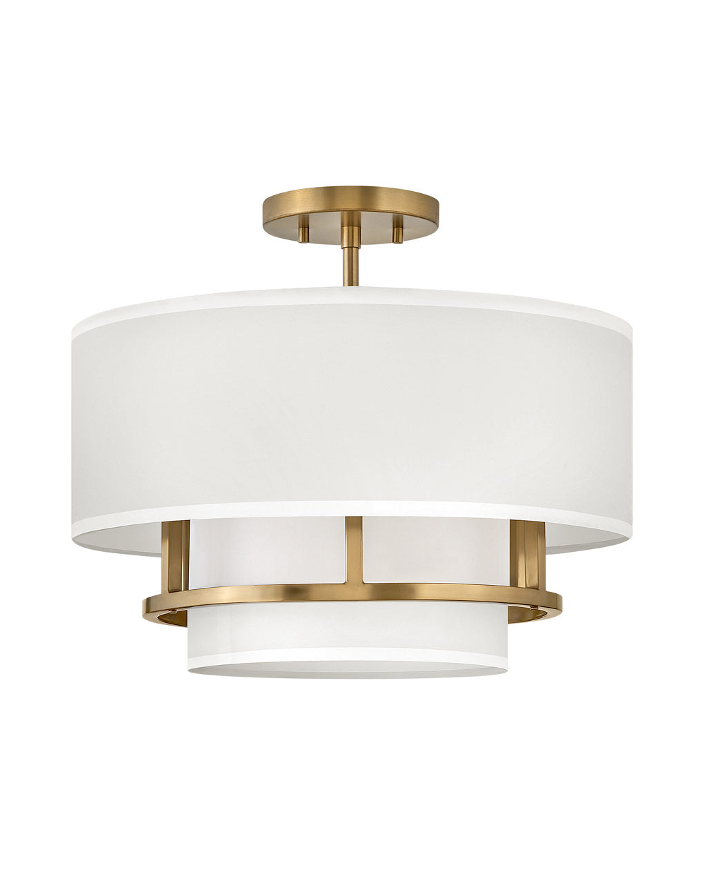 Graham LED Semi-Flush Mount in Lacquered Brass