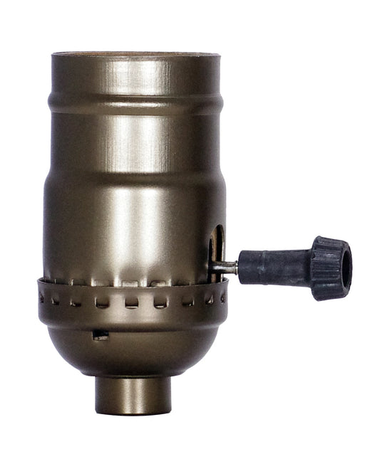(4-Pack) On-Off Turn Knob Socket With Removable Knob in Antique Brass