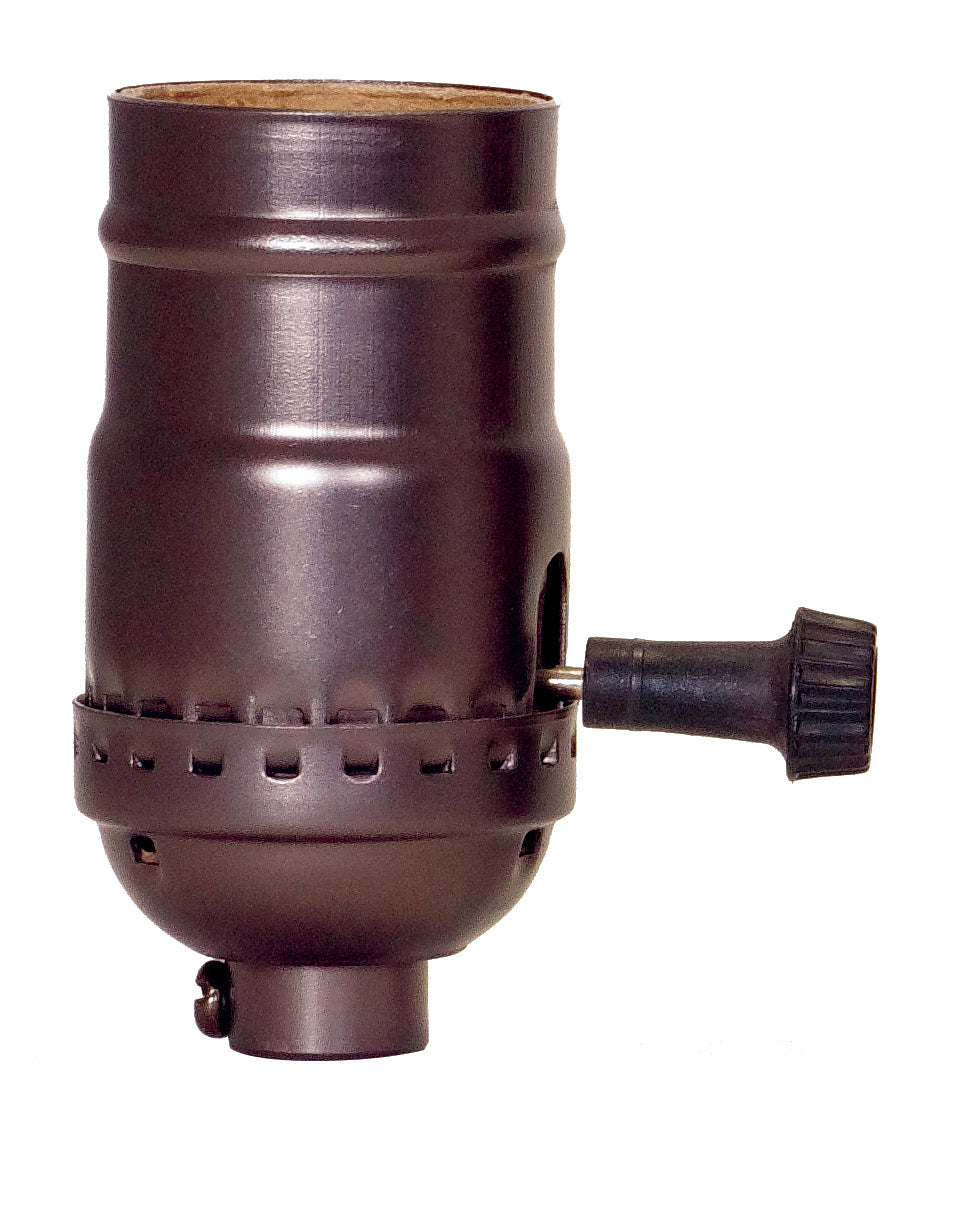 Satco - 80-2395 - On-Off Turn Knob Socket With Removable Knob - Dark Antique Brass