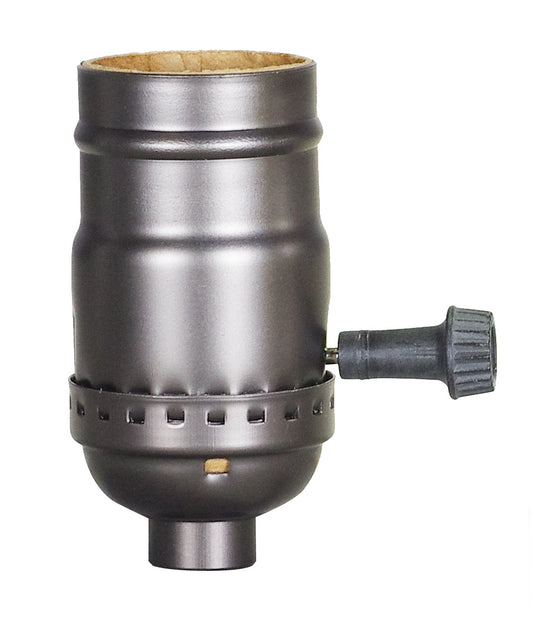 (4-Pack) On-Off Push Thru Socket With Side Outlet in Antique Brass