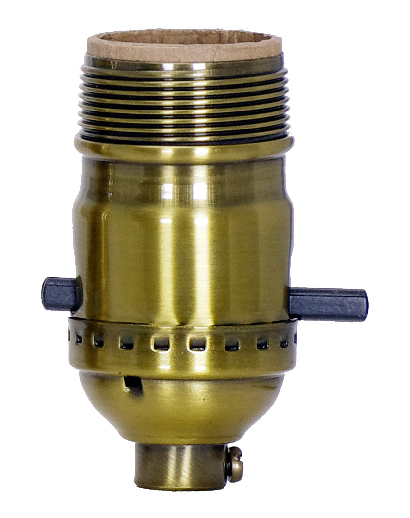 On-Off Push Thru Socket in Antique Brass