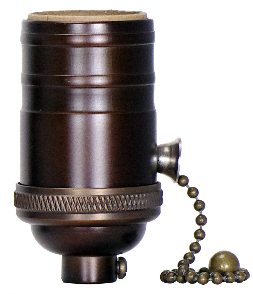 On-Off Pull Chain Socket in Dark Antique Brass