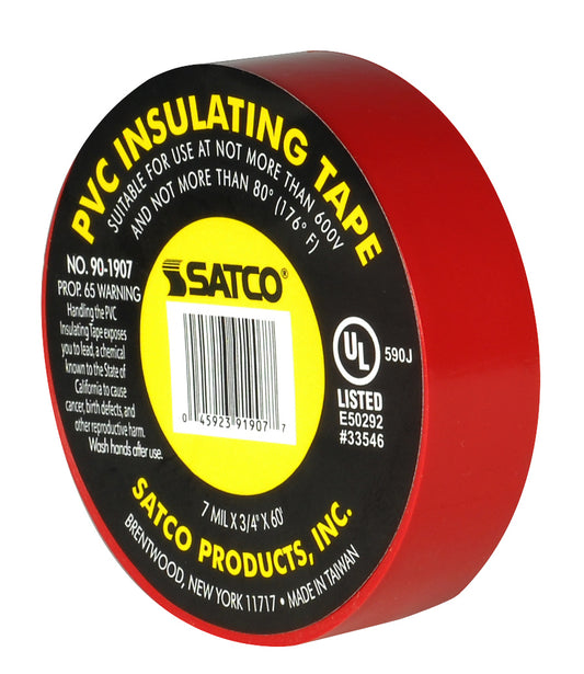 (4-Pack) Elec Tape 60 Ft. 3/4" in Red