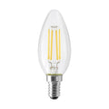 (4-Pack) Satco S12115 4.5W LED B11 Torpedo Bulb, E14 Base, 3000K, 350 Lumens, Clear