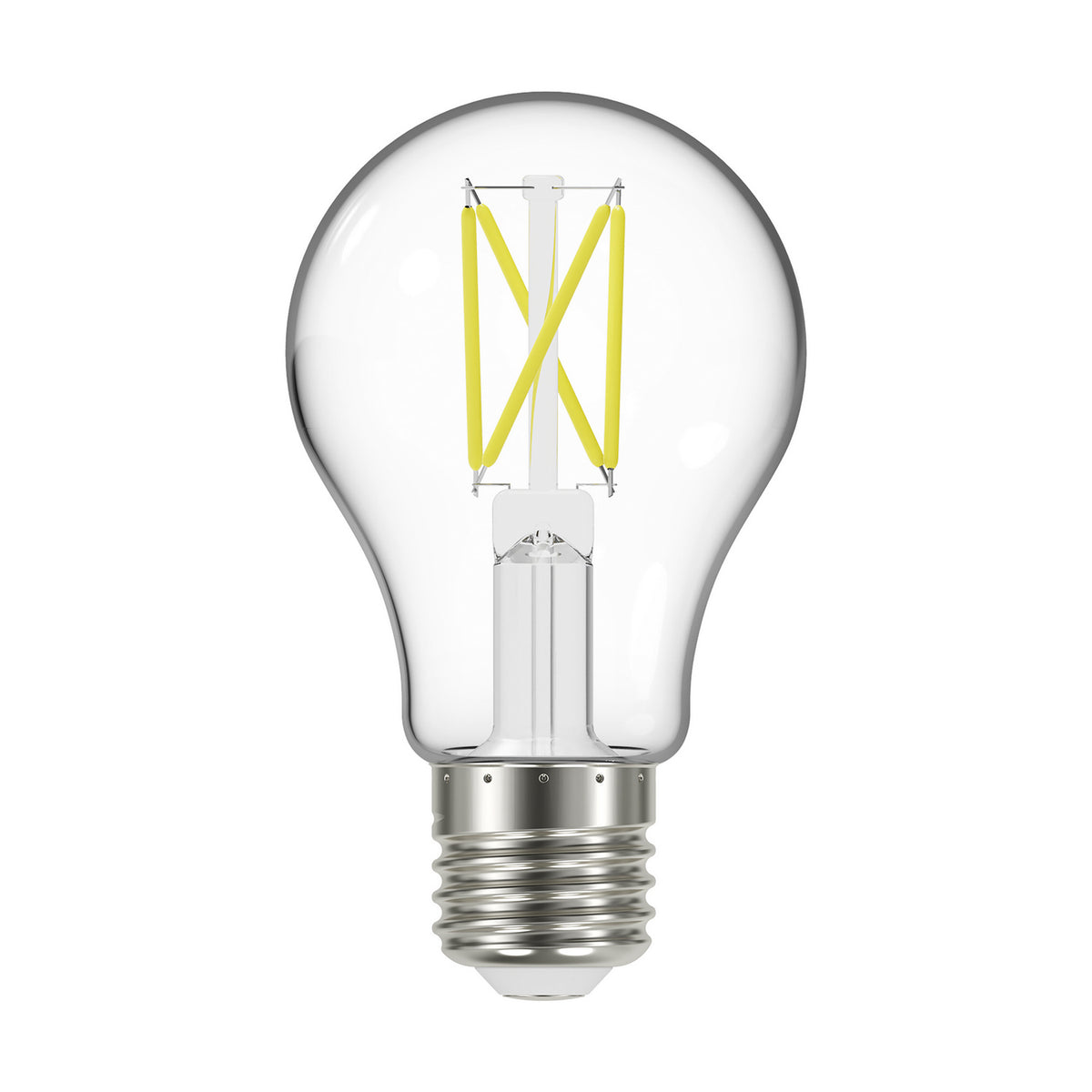(4-Pack) Satco S12410 5W LED A19 A-Shape Bulb, E26 Base, 4000K, 450 Lumens, Clear