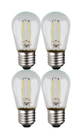 (4-Pack) Satco S8021 1W LED S14 Sign Bulb, E26 Base, 2700K, 100 Lumens, Clear