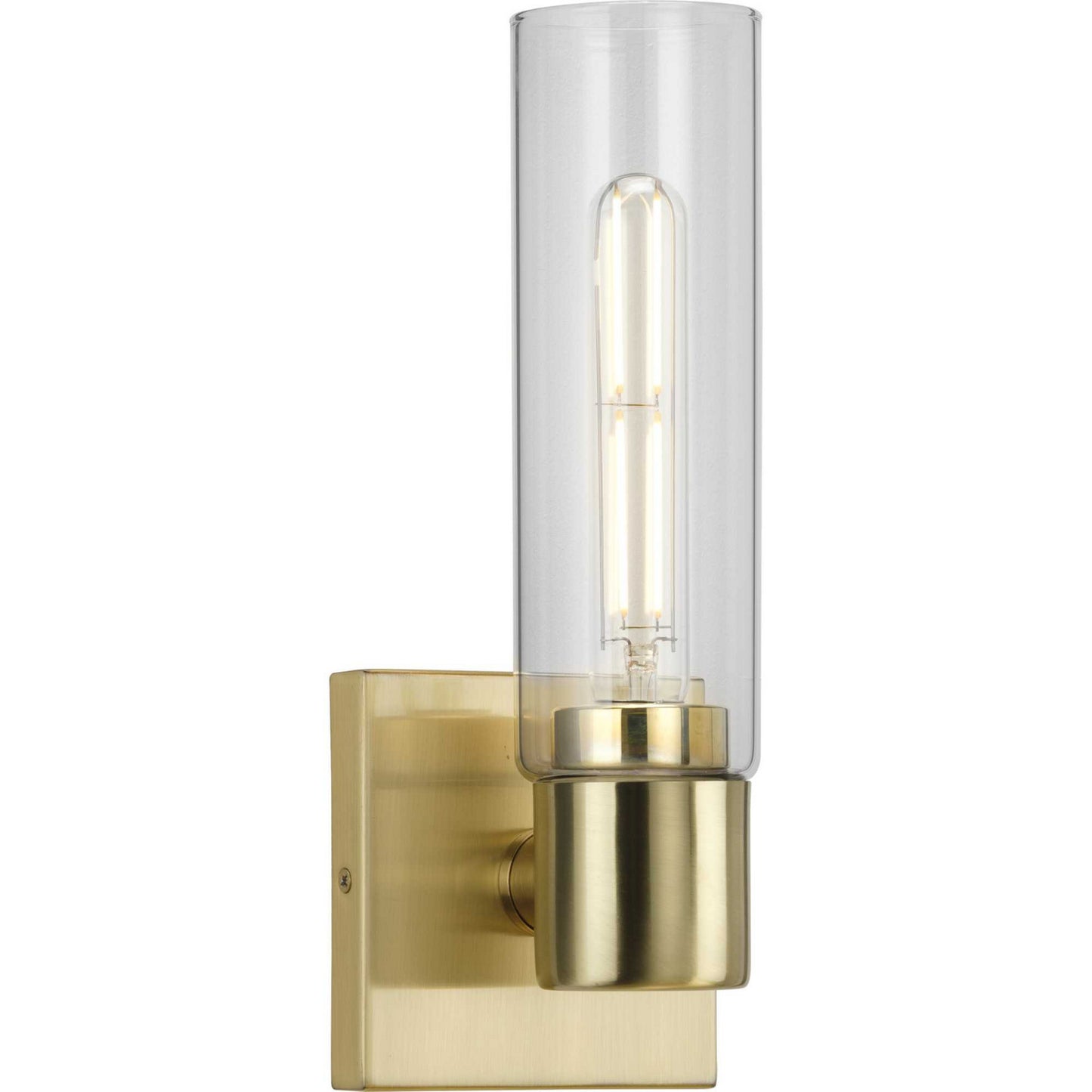 Clarion One Light Bath Bracket in Satin Brass