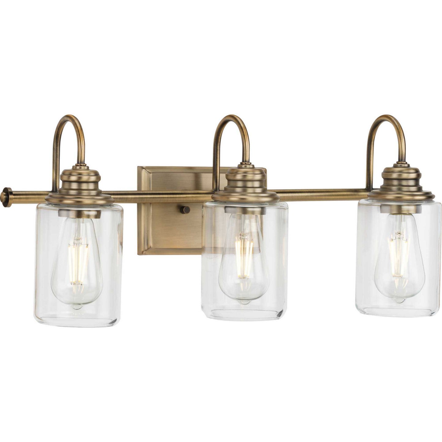 Aiken Three Light Bath Bracket in Vintage Brass