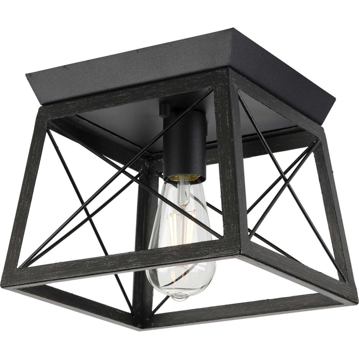 Briarwood One Light Flush Mount in Textured Black