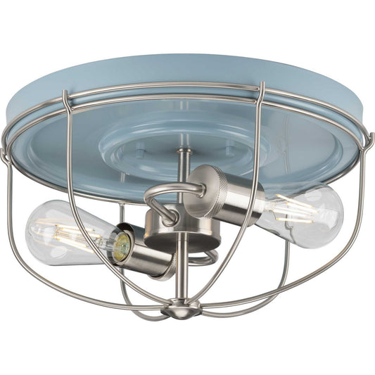 Medal Two Light Flush Mount in Coastal Blue