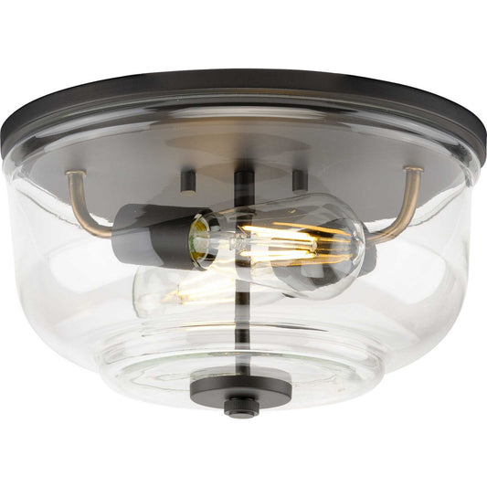Rushton Two Light Flush Mount in Graphite