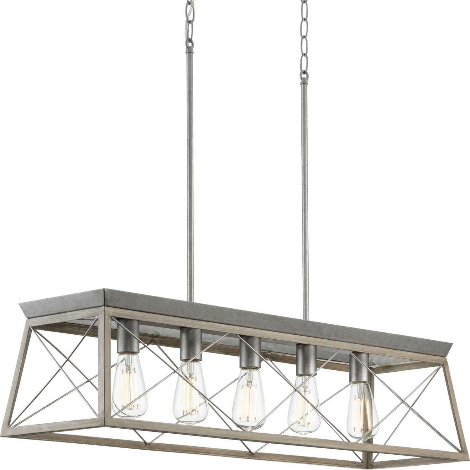 Progress Lighting - P400048-141 - Five Light Island Chandelier - Briarwood - Galvanized
