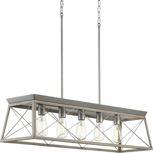 Briarwood Five Light Island Chandelier in Galvanized