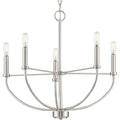Progress Lighting - P400202-009 - Five Light Chandelier - Leyden - Brushed Nickel