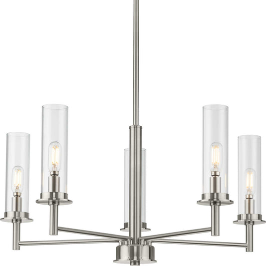 Kellwyn Five Light Chandelier in Brushed Nickel