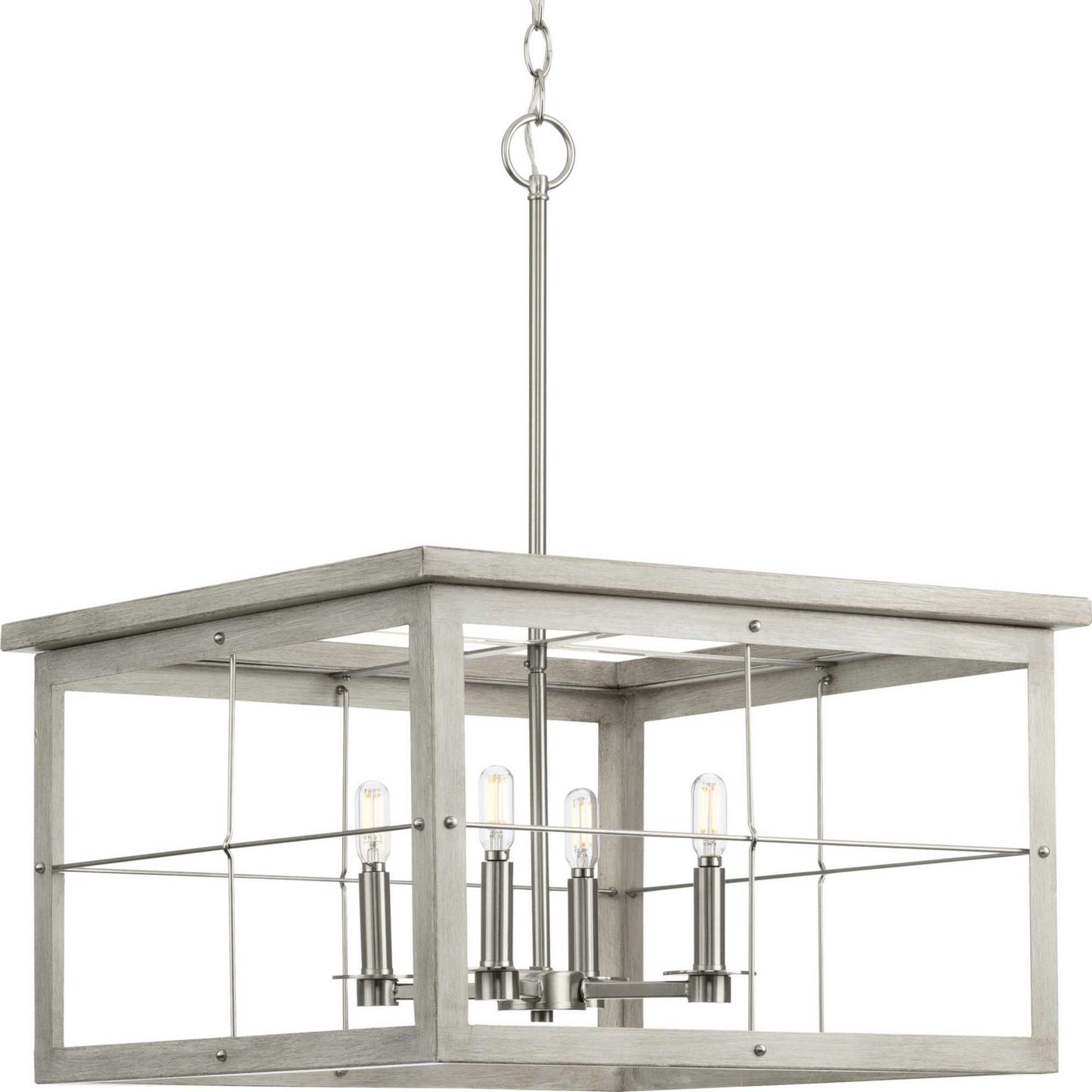 Hedgerow Four Light Chandelier in Brushed Nickel