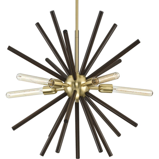 Thorpe Five Light Chandelier in Satin Brass