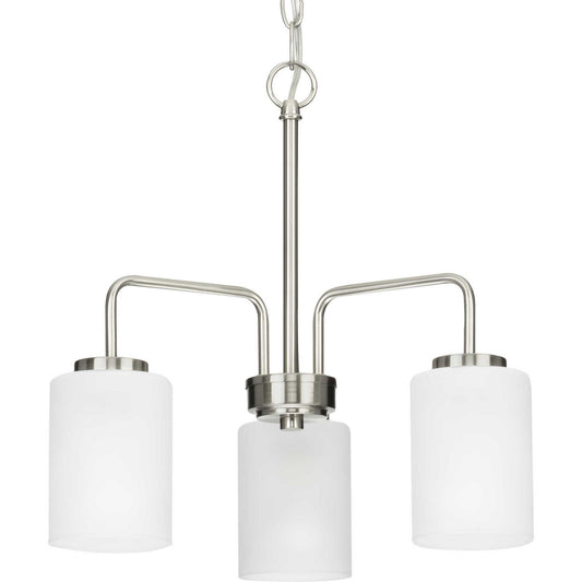 Merry Three Light Chandelier in Brushed Nickel