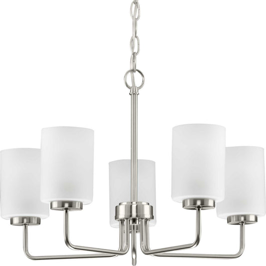 Merry Five Light Chandelier in Brushed Nickel