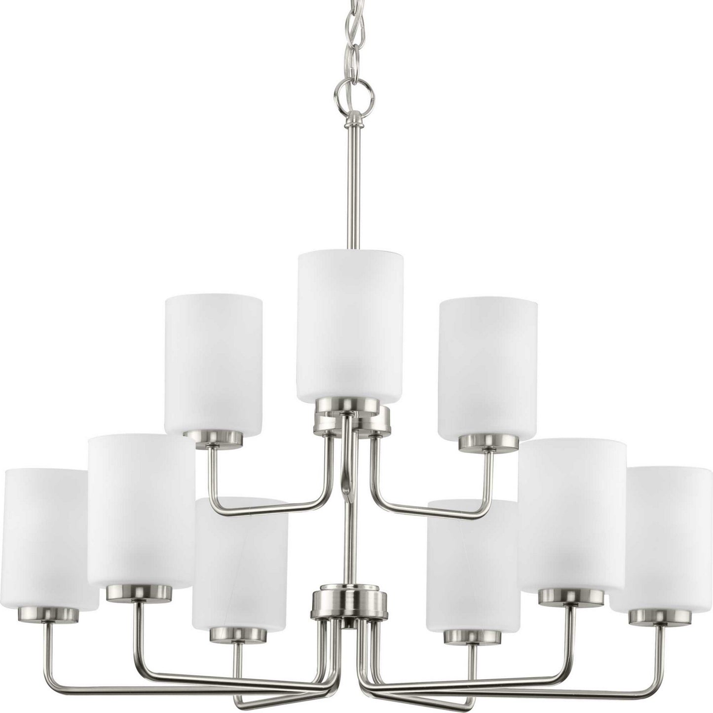 Merry Nine Light Chandelier in Brushed Nickel