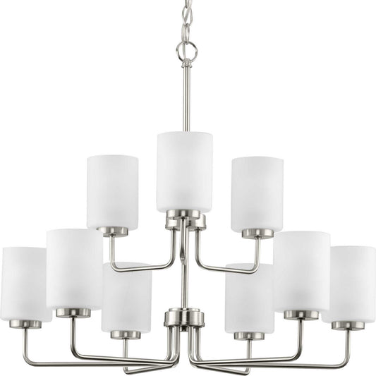 Merry Nine Light Chandelier in Brushed Nickel