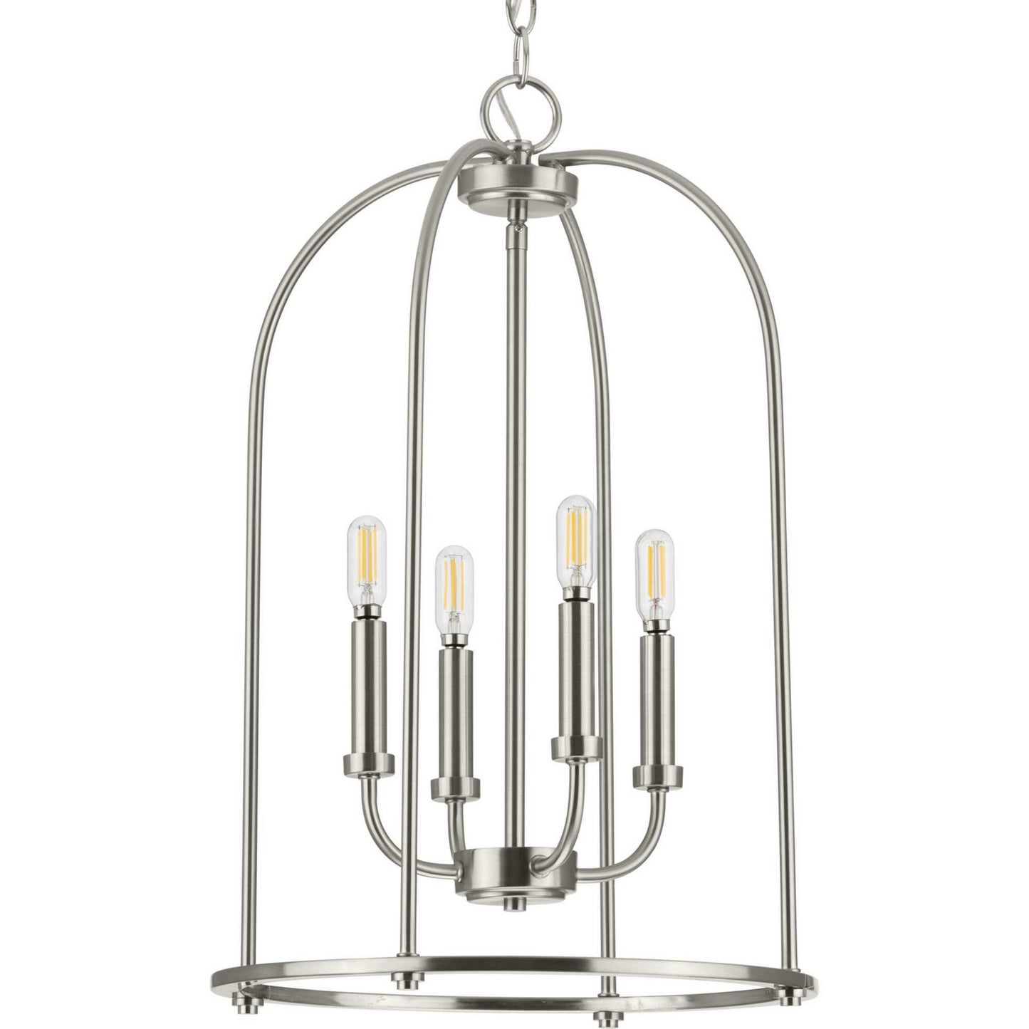 Leyden Four Light Foyer Pendant in Brushed Nickel