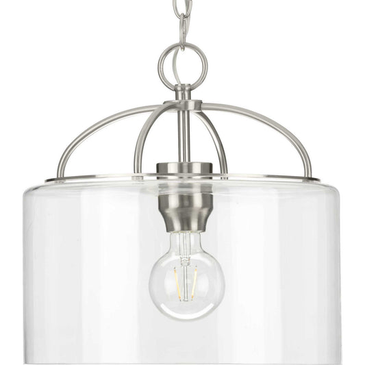 Leyden One Light Pendant in Brushed Nickel