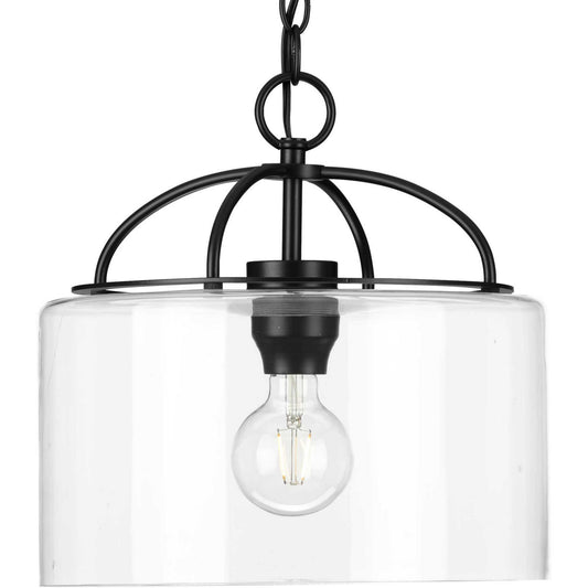 Leyden One Light Pendant in Matte Black
