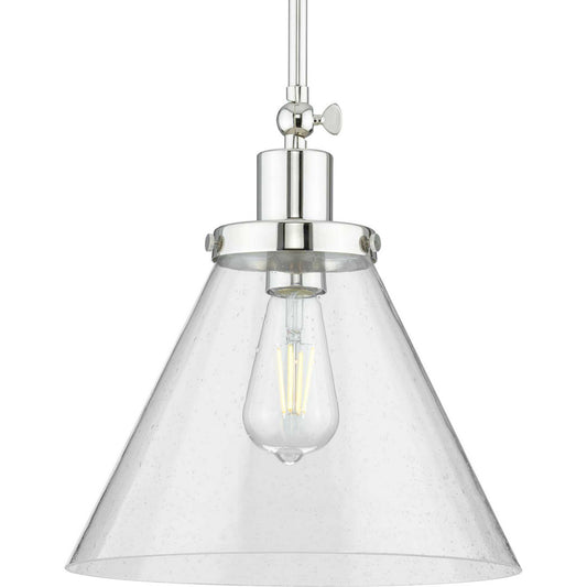 Hinton One Light Pendant in Polished Nickel