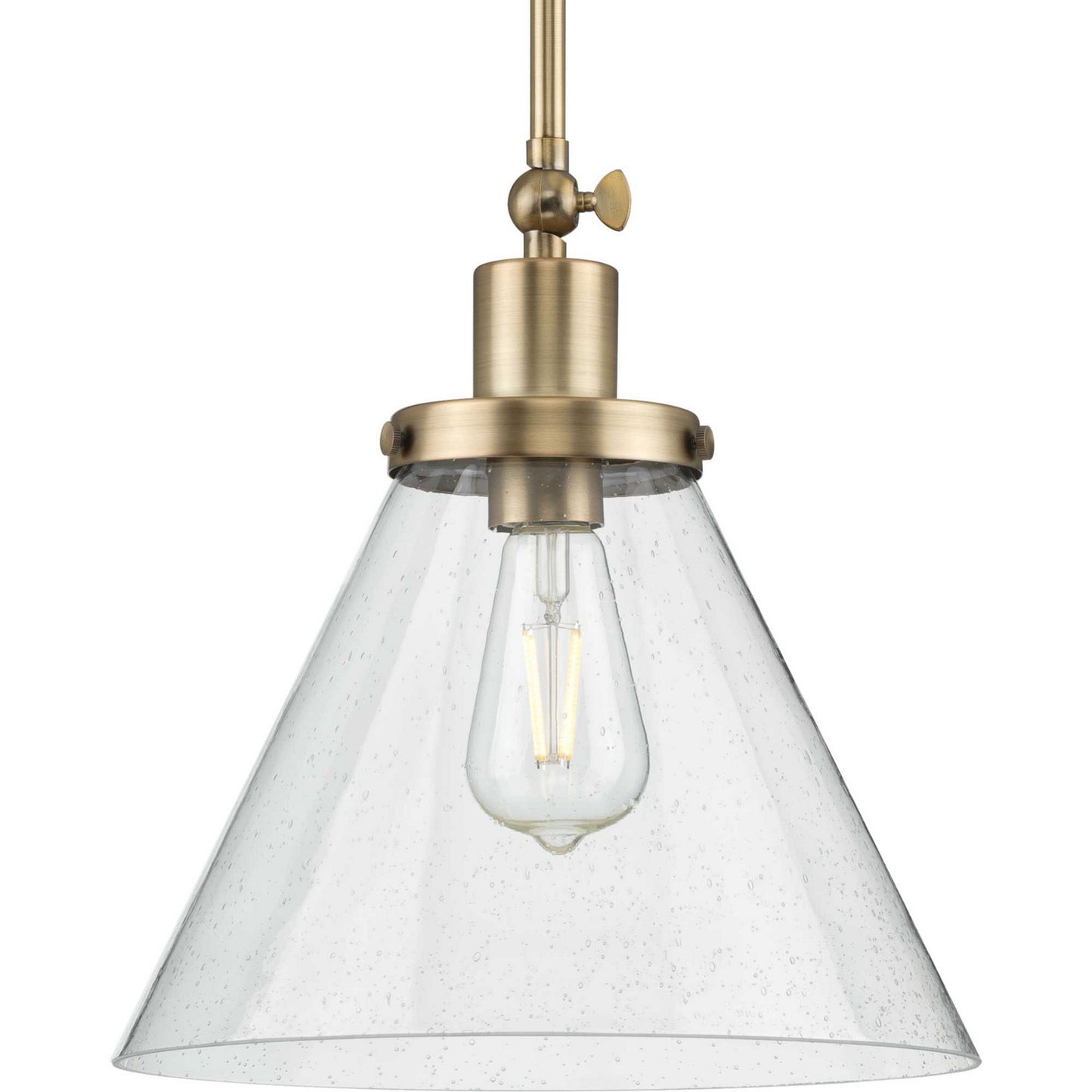 Hinton One Light Pendant in Vintage Brass