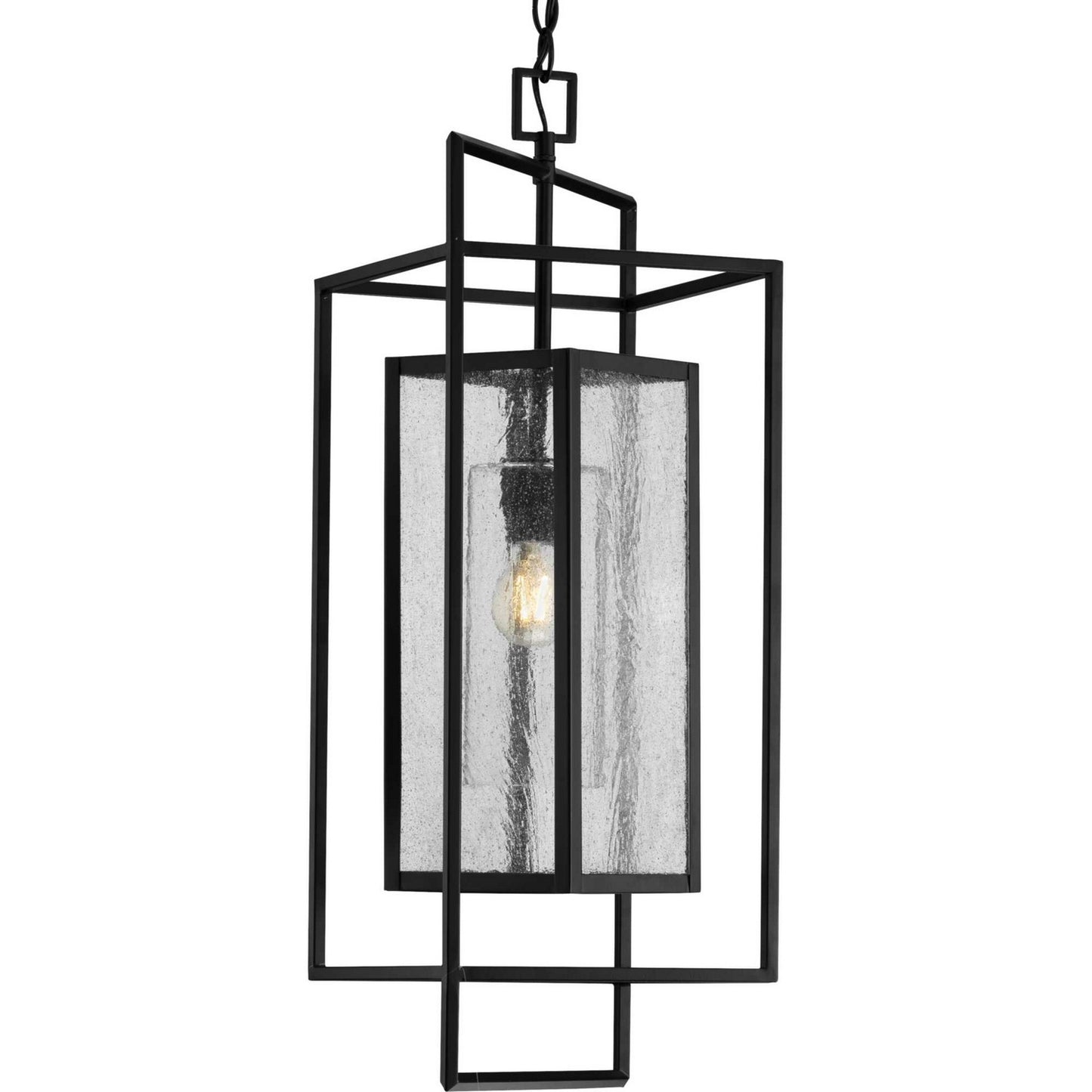 Navarre One Light Hanging Lantern in Matte Black
