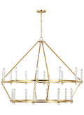 Marston 20 Light Chandelier in Burnished Brass