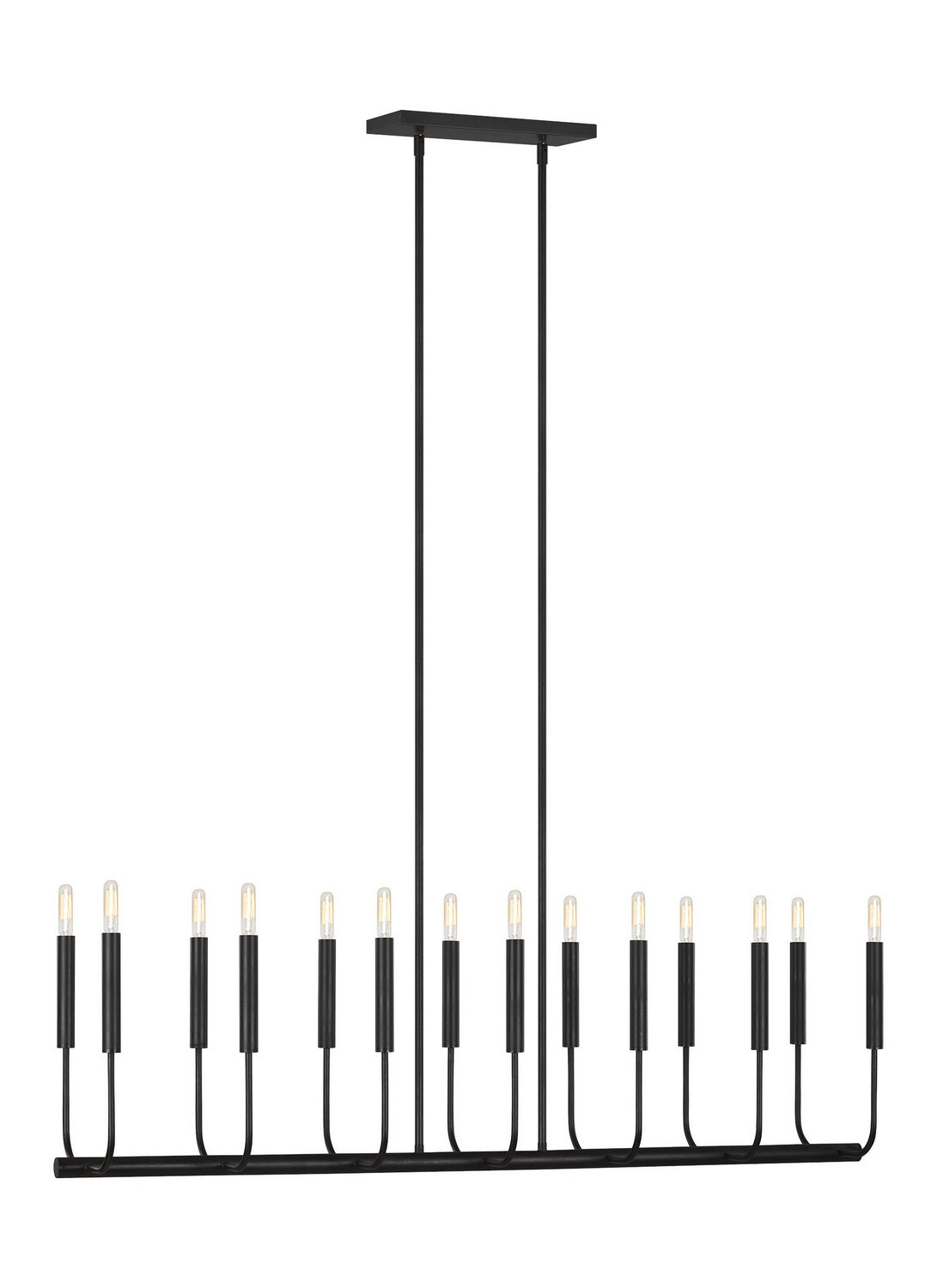 Brianna 14 Light Linear Chandelier in Aged Iron