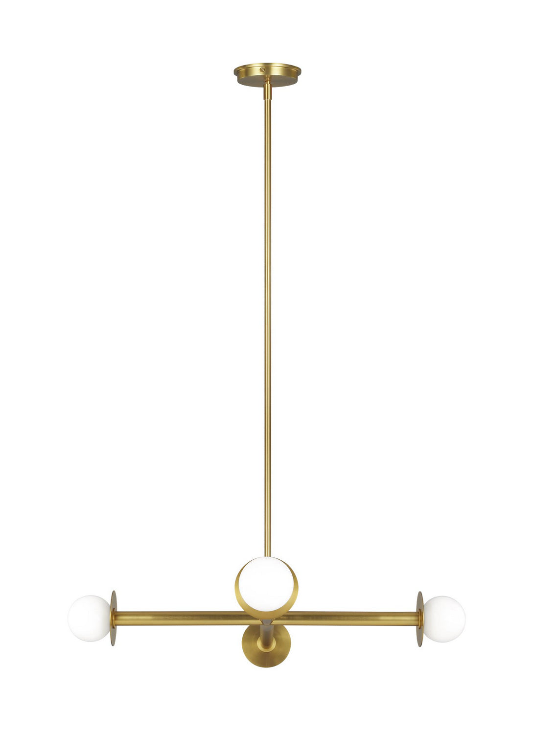 Nodes Four Light Chandelier in Burnished Brass