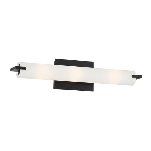Tube Three Light Wall Sconce in Coal Black