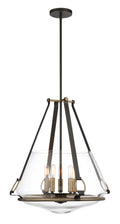 Eden Valley Five Light Pendant/Semi Flush Mount in Smoked Iron w/Aged Gold