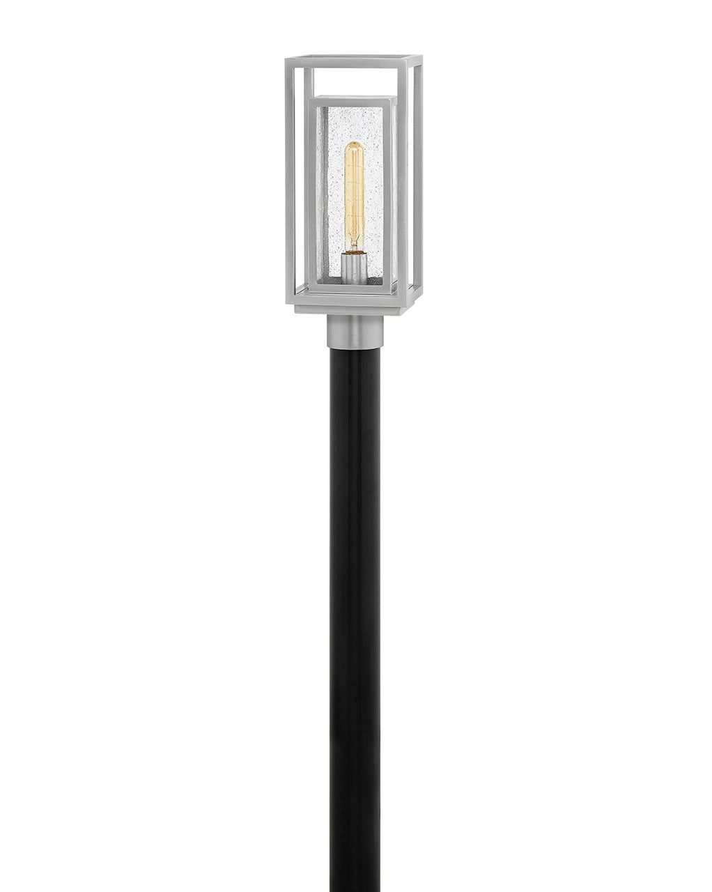 Republic LED Post Top or Pier Mount Lantern in Satin Nickel